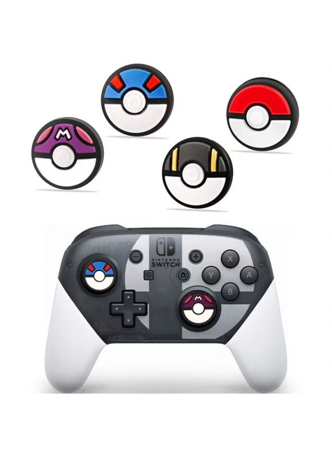 4 Pcs Silicone Joycon Thumb Grip Caps,Joystick Cover Compatible ,Analog Stick Grips Button Covers For Joycon Controller,Mixcolors